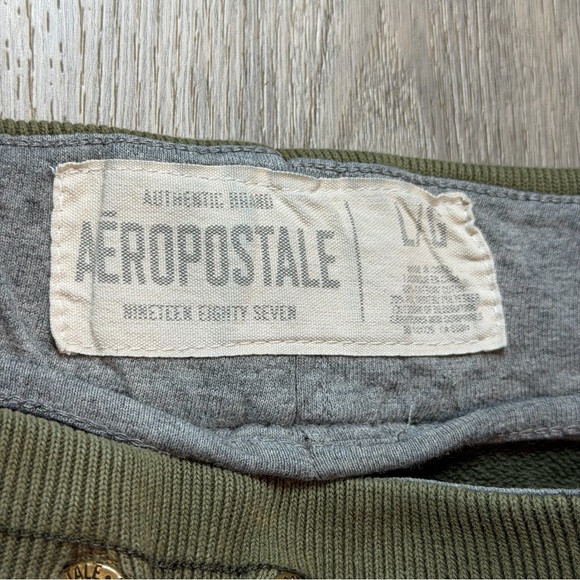 Vintage Aeropostale Shorts Men’s Large Green Fleece Baggy Drawstring Y2K Retro - Picture 4 of 13